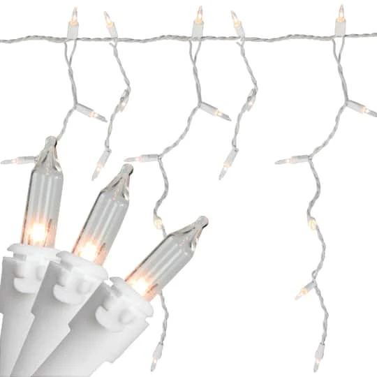 Northlight 100ct. Mini Icicle Christmas Light Set With White Wire Clear 3 Northlight 100ct. Mini Icicle Christmas Light Set With White Wire Clear