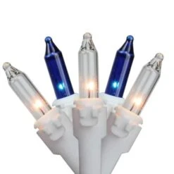 Northlight 100ct. Mini Icicle Christmas Light Set With White Wire Blue And Clear 11 Northlight 100ct. Mini Icicle Christmas Light Set With White Wire Blue And Clear -Northlight D756357S 1