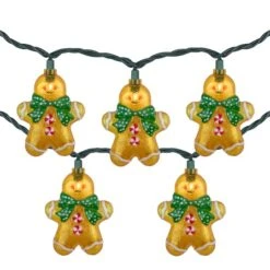 Northlight 10ct. Gingerbread Man Christmas String Lights With Green Wire