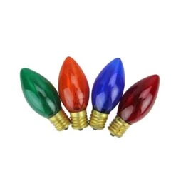 Northlight Multicolor Transparent Incandescent C7 Twinkle Replacement Bulbs, 4ct.