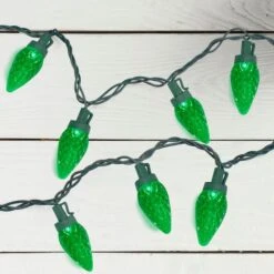 Northlight 50ct. Green LED Faceted C9 Christmas String Lights With Green Wire 8 Northlight 50ct. Green LED Faceted C9 Christmas String Lights With Green Wire -Northlight D756437S 2