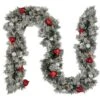 Northlight 9ft. Pre-Lit Snowy Bristle Pine Artificial Christmas Garland 2 Northlight 9ft. Pre-Lit Snowy Bristle Pine Artificial Christmas Garland -Northlight D756623S 1