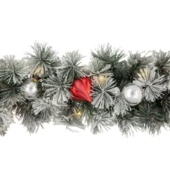Northlight 9ft. Pre-Lit Snowy Bristle Pine Artificial Christmas Garland -Northlight D756623S 4