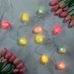 Northlight 10ct. Multicolor Glitter Easter Egg LED String Lights With Clear Wire 10 Northlight 10ct. Multicolor Glitter Easter Egg LED String Lights With Clear Wire -Northlight D761576S 2