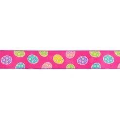 Northlight 2.5" X 10yd. Pink Easter Egg Design Wired Spring Craft Ribbon