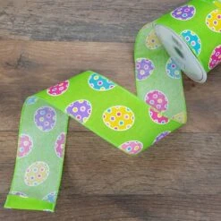 Northlight 2.5" X 10yd. Green Easter Egg Design Wired Spring Craft Ribbon 8 Northlight 2.5" X 10yd. Green Easter Egg Design Wired Spring Craft Ribbon -Northlight D761584S 2
