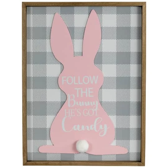 Northlight Follow The Bunny He's Got Candy Easter Bunny Framed Wall Sign 4 Northlight Follow The Bunny He's Got Candy Easter Bunny Framed Wall Sign - Image 2