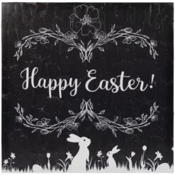 Northlight Black & White Happy Easter Bunnies Canvas Wall Art -Northlight D761707S 1 1