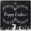 Northlight Black & White Happy Easter Bunnies Canvas Wall Art