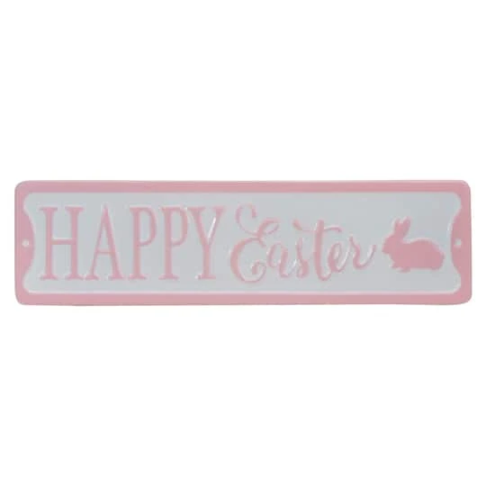 Northlight Pink & White Happy Easter Bunny Metal Wall Sign 4 Northlight Pink & White Happy Easter Bunny Metal Wall Sign - Image 2