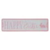 Northlight Pink & White Happy Easter Bunny Metal Wall Sign