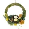 Northlight 9" Easter Egg, Birds Nest & Wooden Flower Wreath