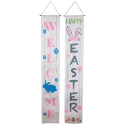 Northlight White Welcome Happy Easter Hanging Door Banner Set
