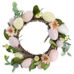 Northlight 8" Pink & Yellow Pastel Easter Egg Wreath 7 Northlight 8" Pink & Yellow Pastel Easter Egg Wreath -Northlight D761736S 1 1