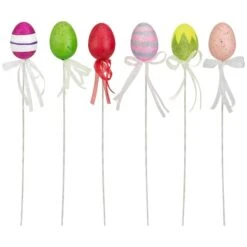 Northlight Colorful Speckled & Glittered Easter Egg Picks, 6ct.