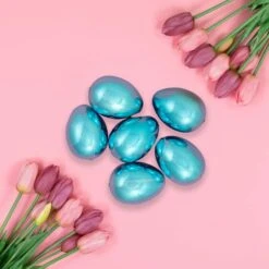 Northlight Metallic Blue Medium Size Easter Egg Decorations, 6ct. -Northlight D761743S 2