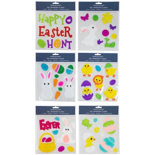Northlight Double Sided Easter Gel Window Clings, 6ct. 4 Northlight Double Sided Easter Gel Window Clings, 6ct. - Image 2