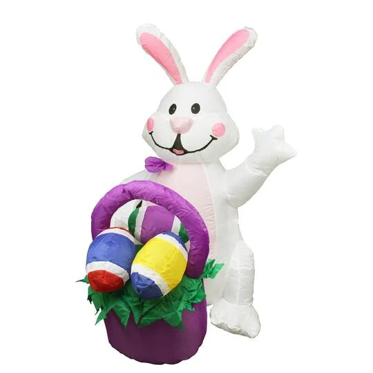 Northlight 4ft. Lighted Inflatable Easter Bunny With Egg Basket 3 Northlight 4ft. Lighted Inflatable Easter Bunny With Egg Basket