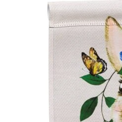 Northlight Beige Welcome Easter Floral Bunny & Butterflies Garden Flag -Northlight D761768S 2