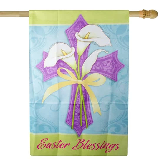 Northlight Multicolor Easter Blessings Cross & Lilies House Flag 4 Northlight Multicolor Easter Blessings Cross & Lilies House Flag - Image 2