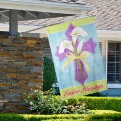Northlight Multicolor Easter Blessings Cross & Lilies House Flag 8 Northlight Multicolor Easter Blessings Cross & Lilies House Flag -Northlight D761769S 3
