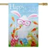 Northlight Colorful Happy Easter Bunny With Carrots House Flag