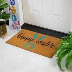 Northlight Natural Blue Hoppy Easter Bunny Coir Doormat 8 Northlight Natural Blue Hoppy Easter Bunny Coir Doormat -Northlight D761773S 2