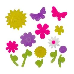 Northlight Pink & Purple Spring Flowers Gel Window Cling Set