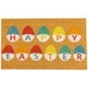 Northlight Natural Colorful Happy Easter Eggs Coir Doormat