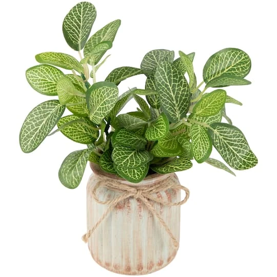 Northlight 8" Reticulated Spring Foliage In Ceramic Pot 6 Northlight 8" Reticulated Spring Foliage In Ceramic Pot - Image 4