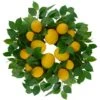 Northlight 18" Yellow Lemons & Leaves Wreath