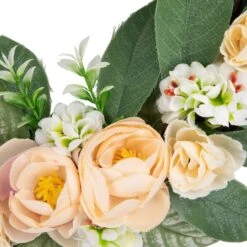 Northlight 14" Mini Peach Rose Half Floral Spring Wreath 12 Northlight 14" Mini Peach Rose Half Floral Spring Wreath -Northlight D761789S 6
