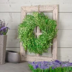 Northlight 15" Green Foliage Artificial Spring Wreath -Northlight D761794S 2