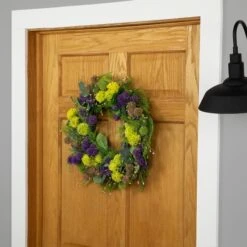Northlight 22" Mixed Foliage & Thistle Spring Wreath -Northlight D761799S 3