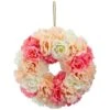 Northlight 8" Pink & White Peony Artificial Spring Floral Wreath -Northlight D761804S 1