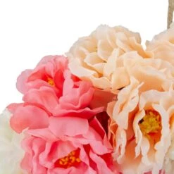 Northlight 8" Pink & White Peony Artificial Spring Floral Wreath 11 Northlight 8" Pink & White Peony Artificial Spring Floral Wreath -Northlight D761804S 4