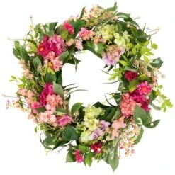 Northlight 24" Leafy Hydrangea Floral Spring Wreath -Northlight D761805S 11 1