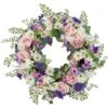 Northlight 24" Mixed Floral & Fern Artificial Spring Wreath