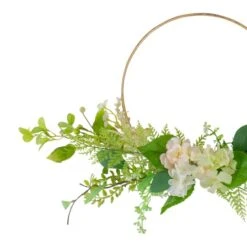 Northlight 25" Green & Gold Hydrangea & Fern Golden Ring Wreath 10 Northlight 25" Green & Gold Hydrangea & Fern Golden Ring Wreath -Northlight D761807S 3