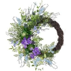 Northlight 24" Mixed Wild Flowers & Twig Wreath