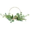 Northlight 30" Green & Gold Eucalyptus Leaf & Fern Golden Ring Wreath -Northlight D761809S 1