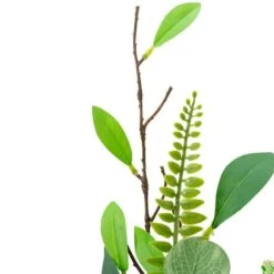 Northlight 30" Green & Gold Eucalyptus Leaf & Fern Golden Ring Wreath -Northlight D761809S 4