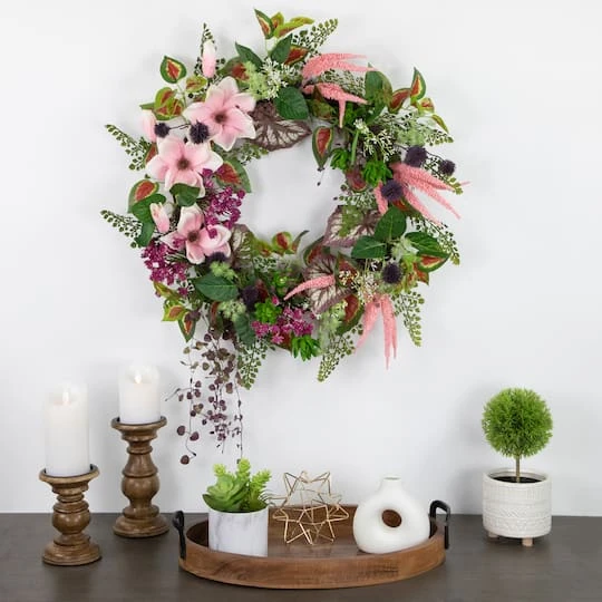 Northlight 24" Succulent & Fern Wreath 6 Northlight 24" Succulent & Fern Wreath - Image 4