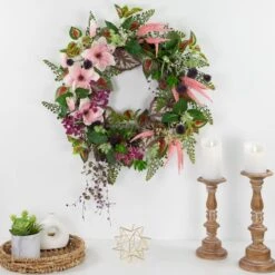 Northlight 24" Succulent & Fern Wreath 13 Northlight 24" Succulent & Fern Wreath -Northlight D761810S 4