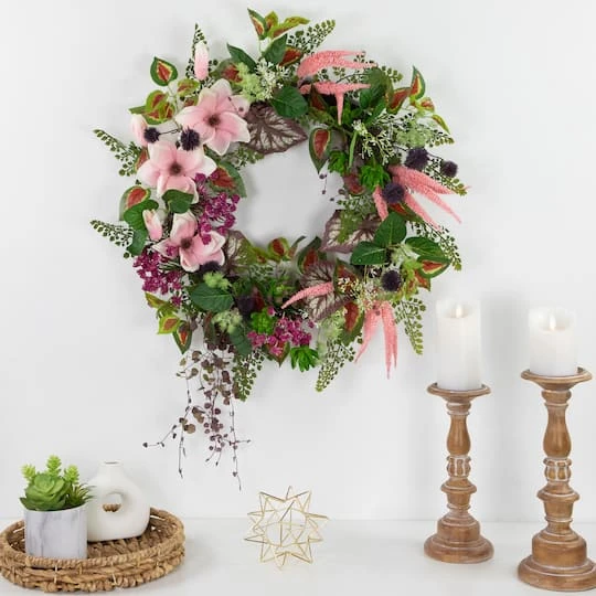 Northlight 24" Succulent & Fern Wreath 7 Northlight 24" Succulent & Fern Wreath - Image 5