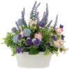 Northlight 12" Lavender & Mixed Spring Floral In Weathered Ceramic Pot 2 Northlight 12" Lavender & Mixed Spring Floral In Weathered Ceramic Pot -Northlight D761817S 1