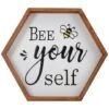Northlight Wooden Framed Bee Yourself Metal Sign Spring Wall & Tabletop Décor