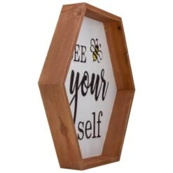 Northlight Wooden Framed Bee Yourself Metal Sign Spring Wall & Tabletop Décor -Northlight D761827S 3