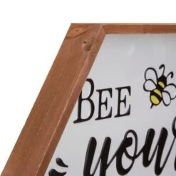 Northlight Wooden Framed Bee Yourself Metal Sign Spring Wall & Tabletop Décor -Northlight D761827S 4