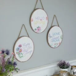 Northlight Springtime Floral Hanging Wall Sign Set